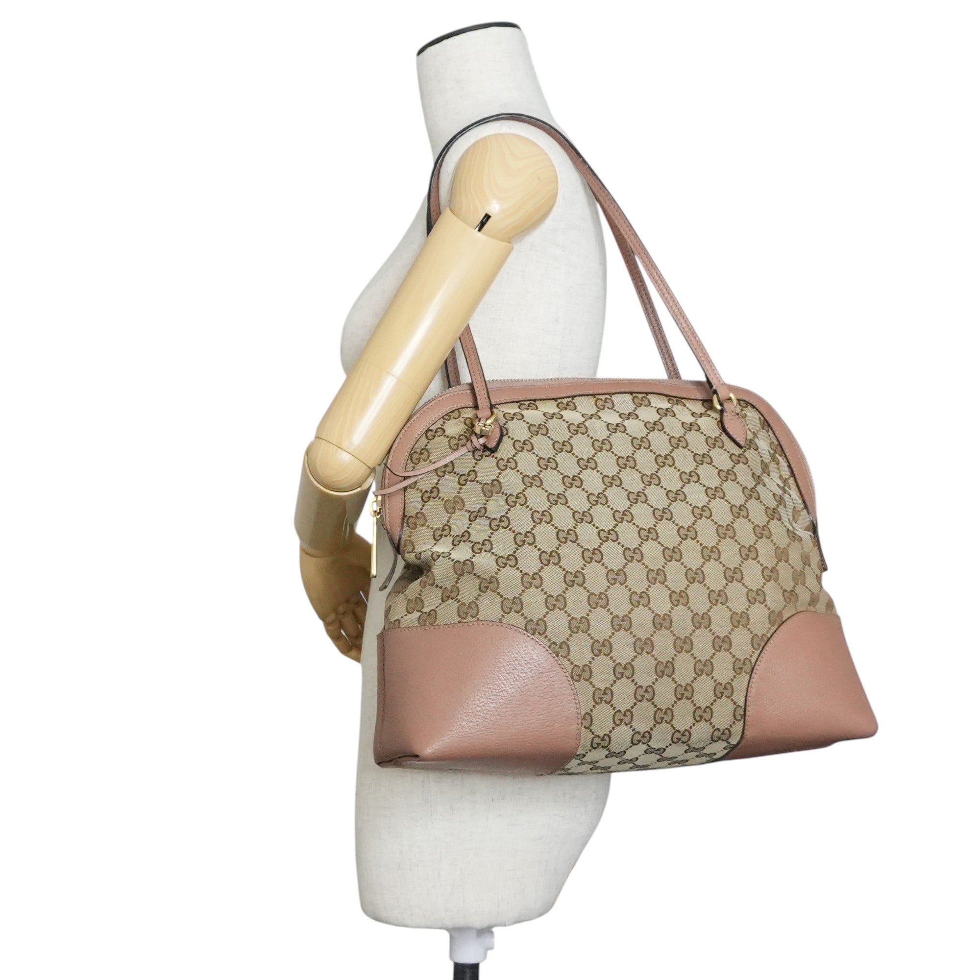Pre-owned Gucci Fabric Canvas Guccisima Tote Bag Pink Used