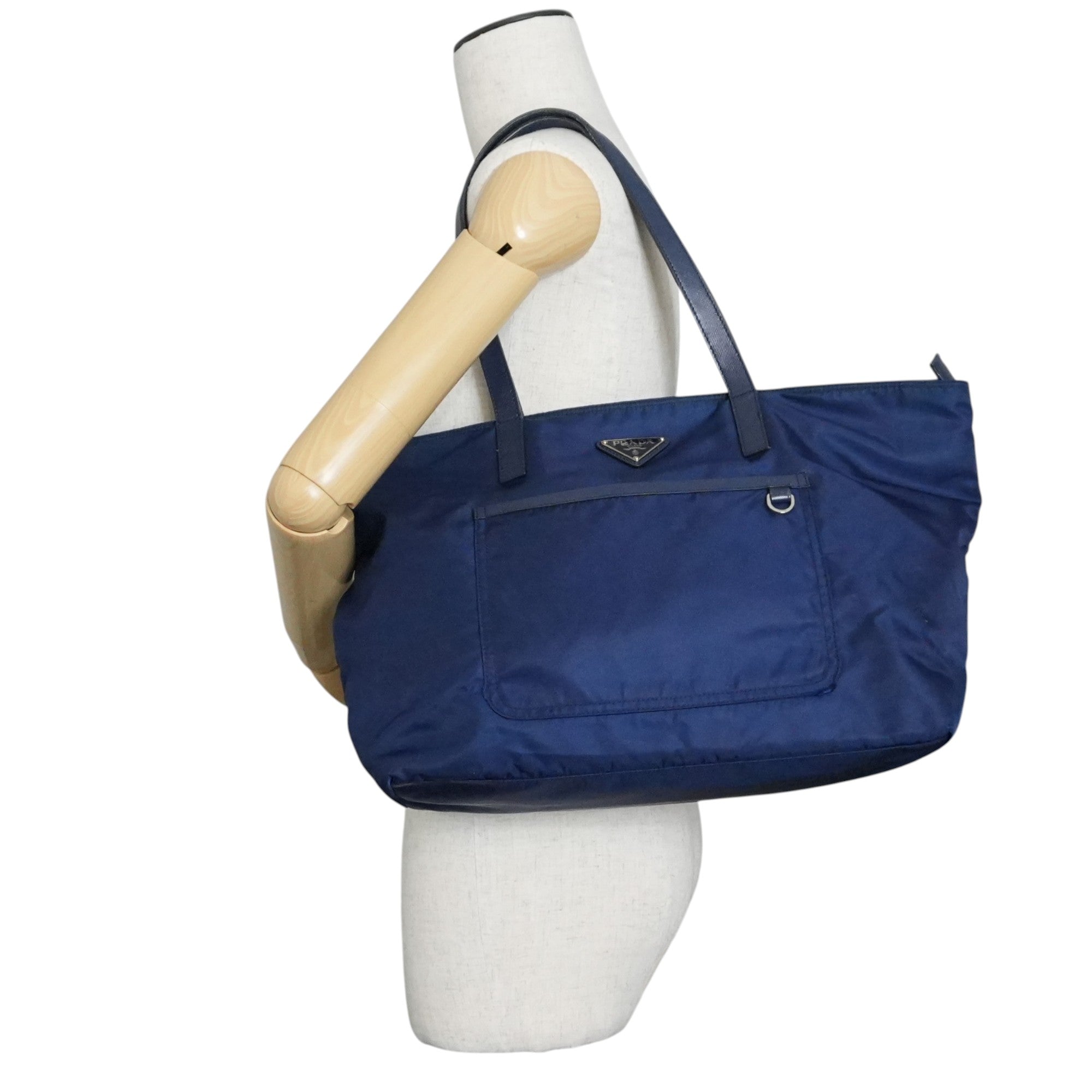 Pre-owned Prada Nylon Tote Bag Navy Blue