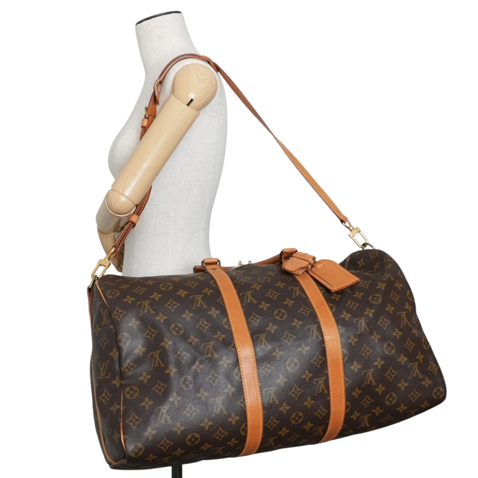 Pre-owned Louis Vuitton Monogram Keepall 50 Bandouliere Travel Bag Used