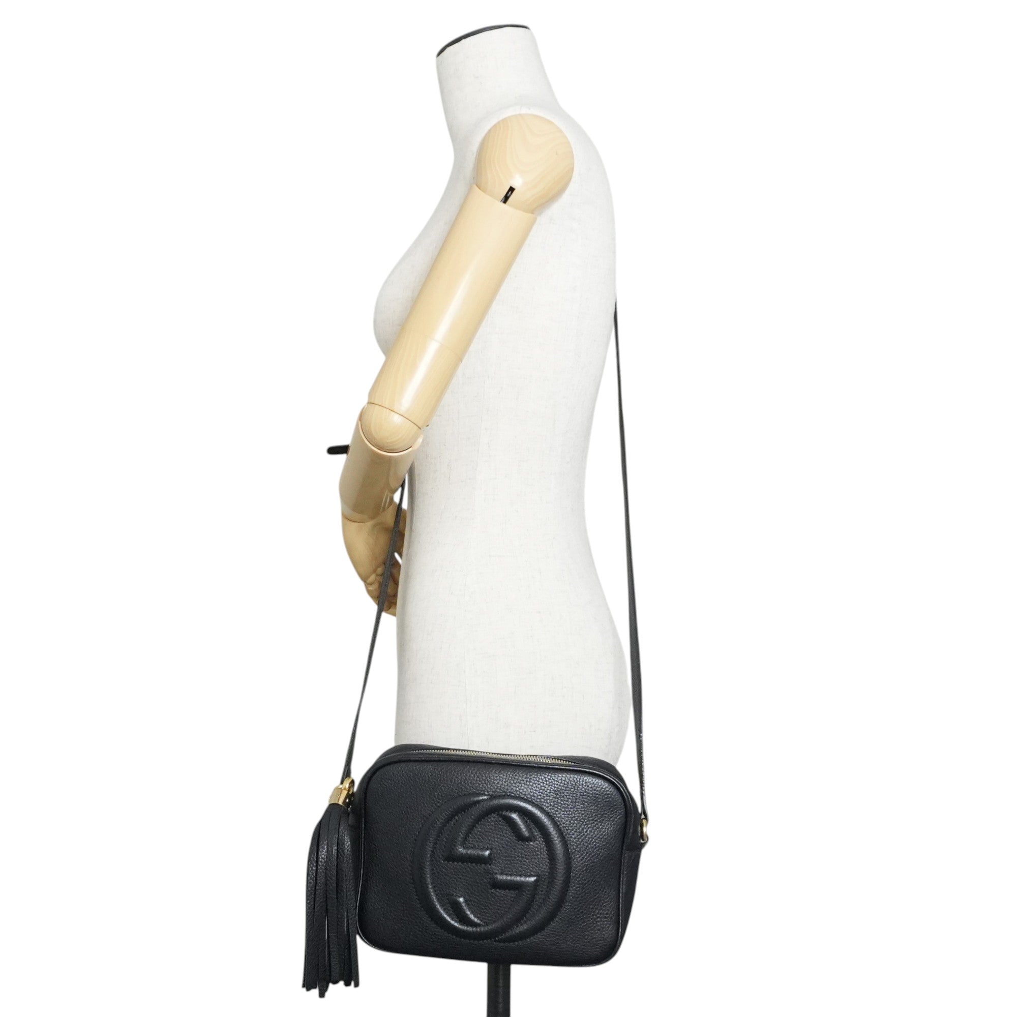 Pre-owned Gucci Leather Hobo Shoulder Bag Black Used
