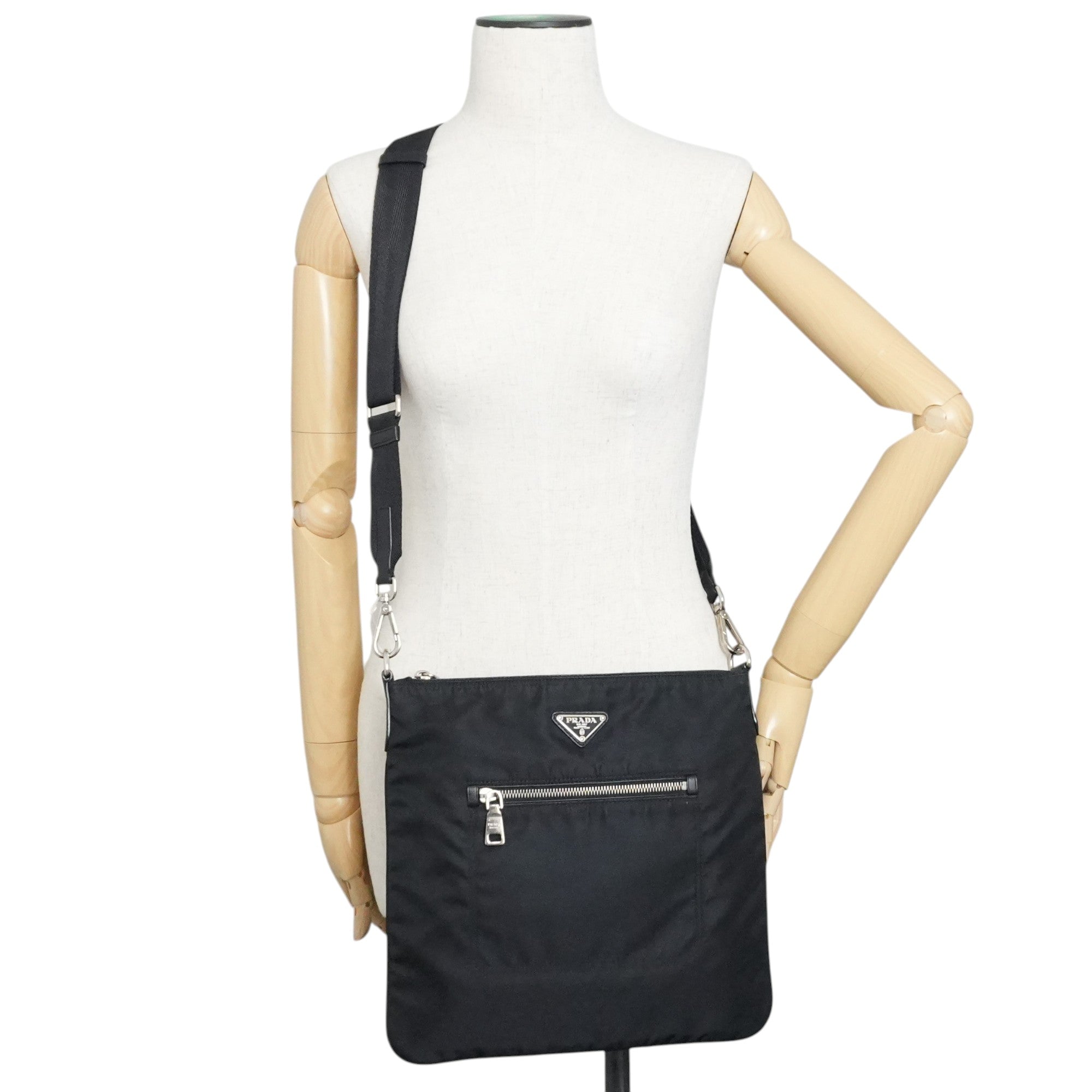 Pre-owned Prada Nylon Crossbody Bag Black Used
