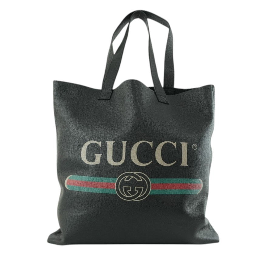 Gucci Canvas Tote Bag Black Used