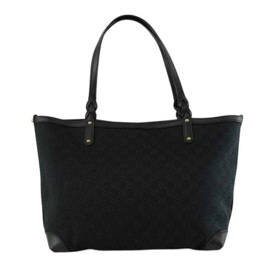 Gucci Canvas Tote Bag Black Used