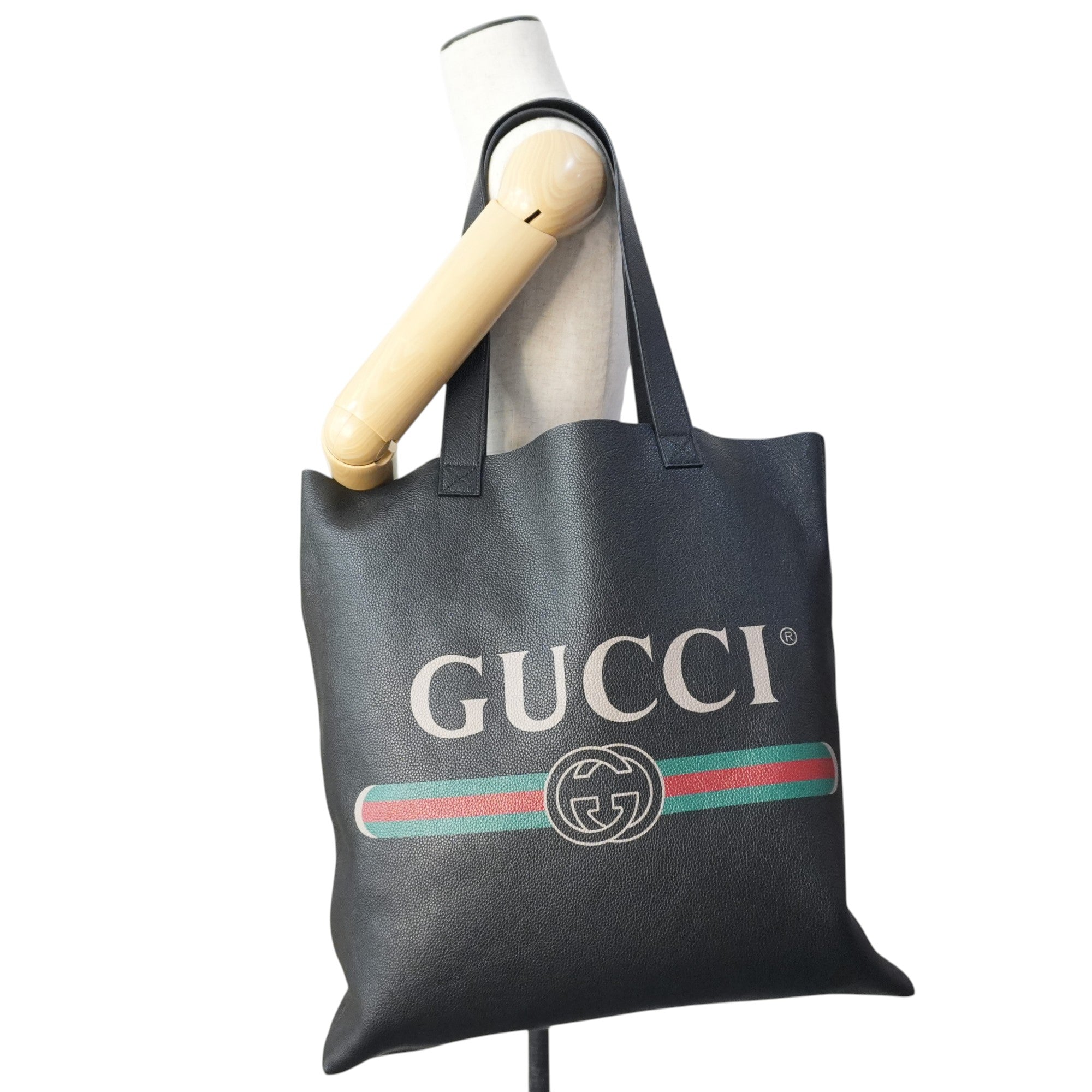 Gucci Canvas Tote Bag Black Used