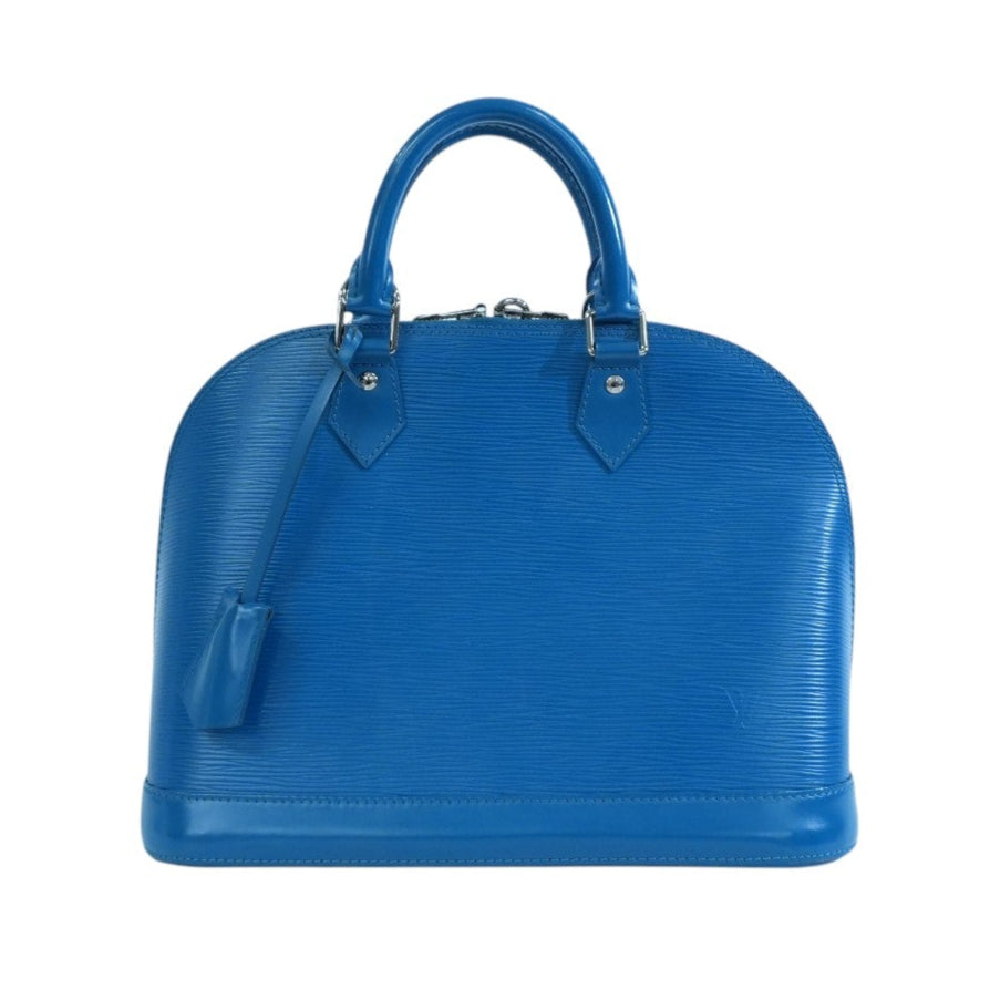 Pre-owned Louis Vuitton Epi Alma PM Cyan Handbag Teal