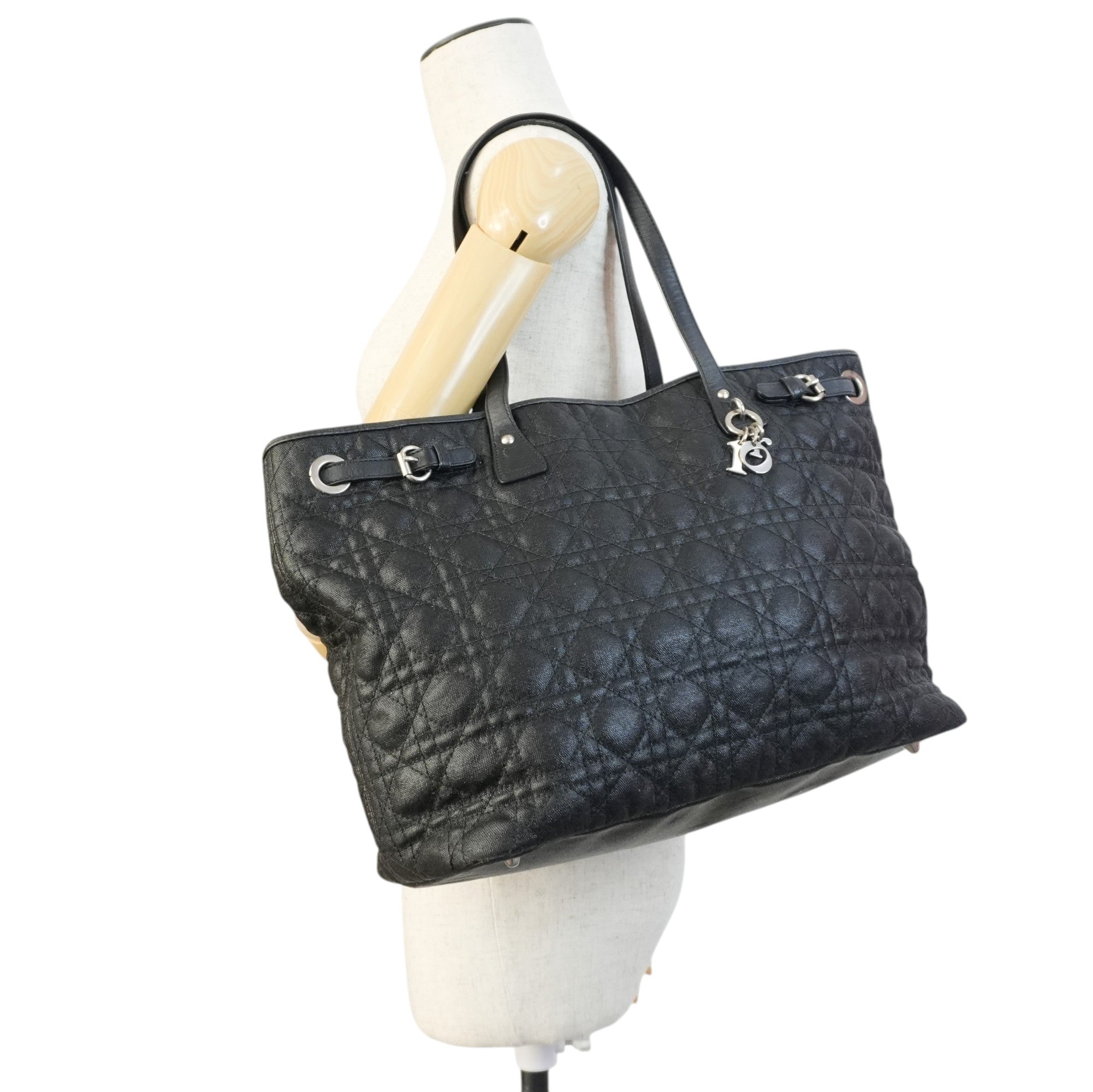 Christian Dior Nylon Panarea Tote Bag Black Used
