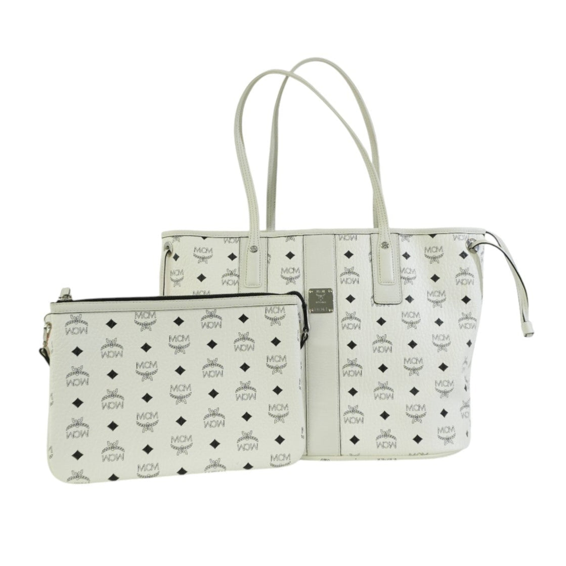 Pre-owned MCM Tote Bag with Pouch White