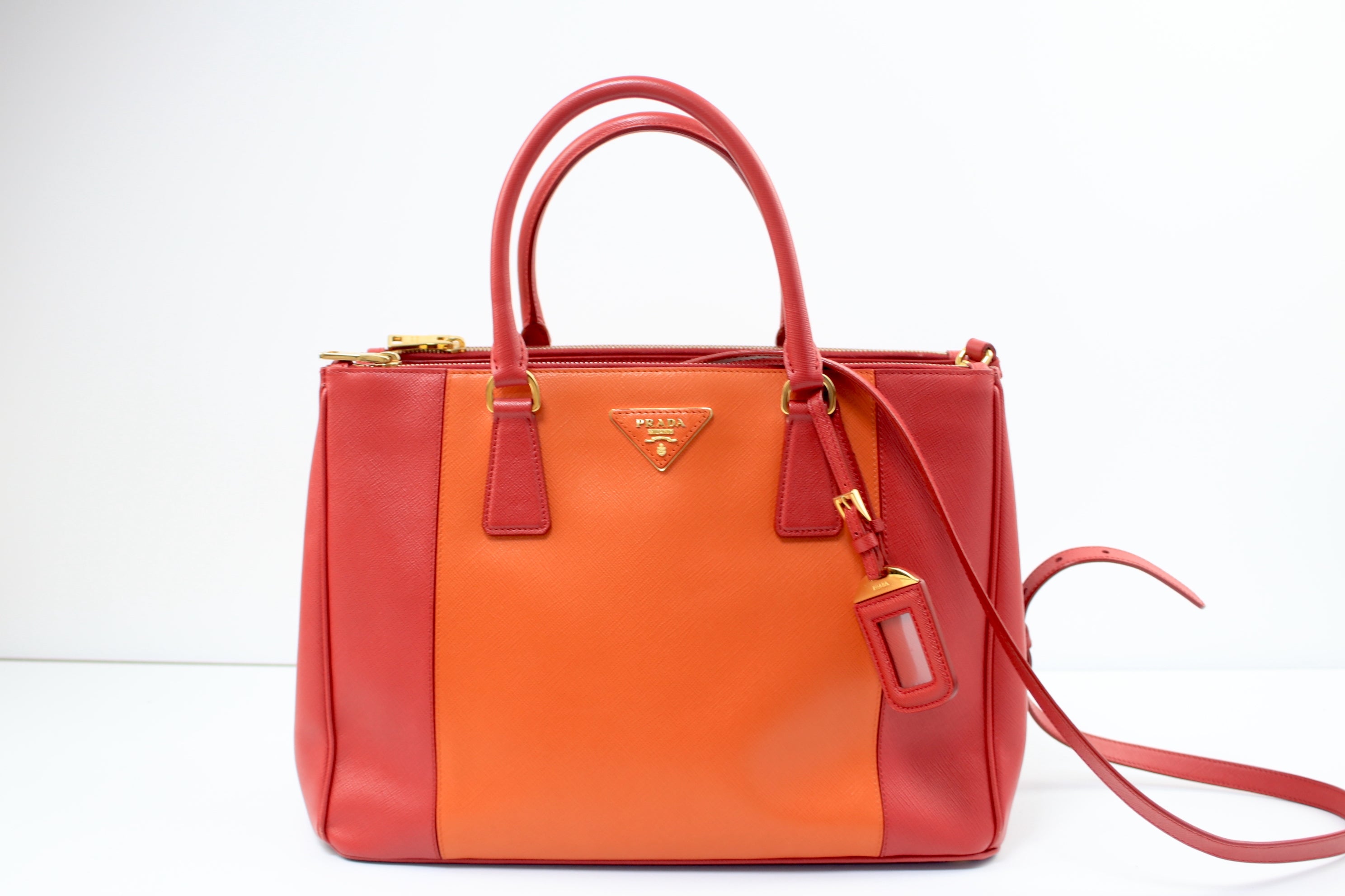 Prada Saffiano Galleria Two Tone Tote Bag (5618) – Tokyourluxury